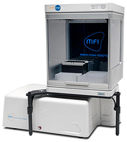 The MFI 5000 Micro-Flow Imaging instrument provides accurate detection and quantitation of polystyrene beads in CAR T-cell samples.